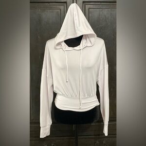 Shein white longsleeves Hoodie top with bag - Size Medium